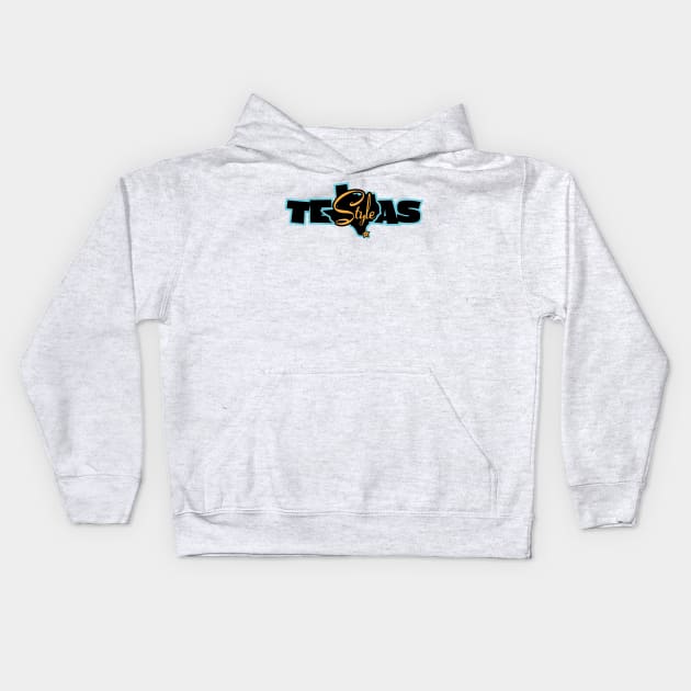 Texas Style Turquoise Kids Hoodie by CamcoGraphics